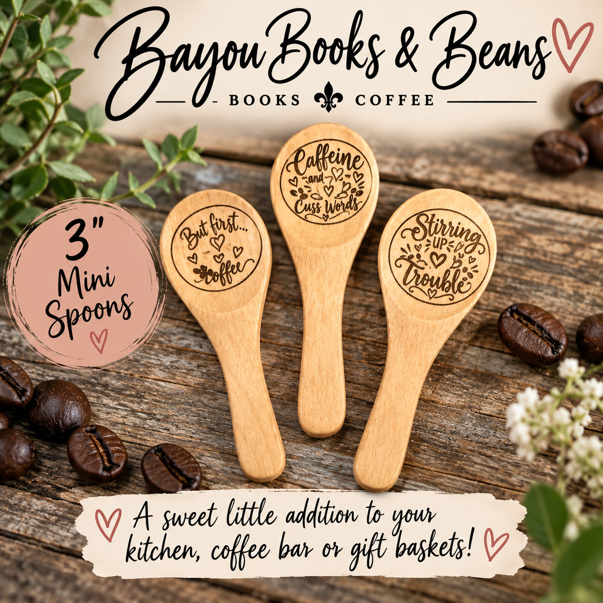 Mini Handmade Wooden Spoons