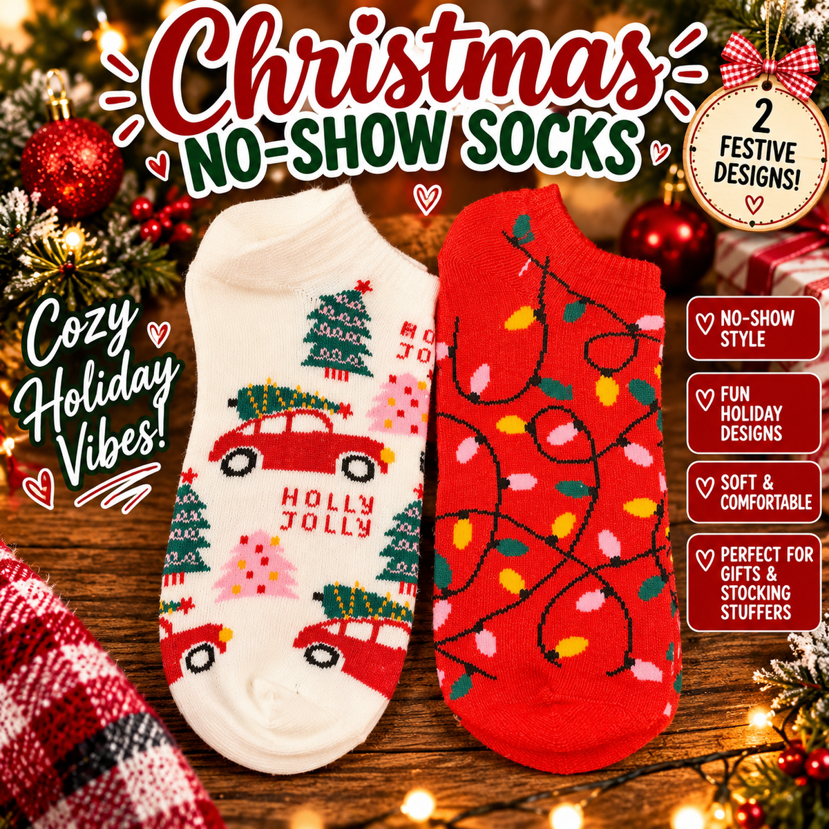 CHRISTMAS ANKLE SOCKS