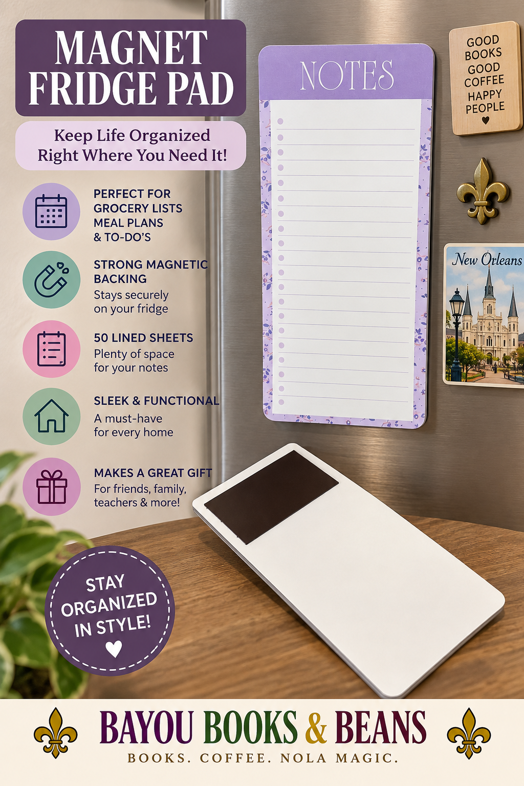 📝💜 MAGNET FRIDGE NOTE PAD! 💜📝
