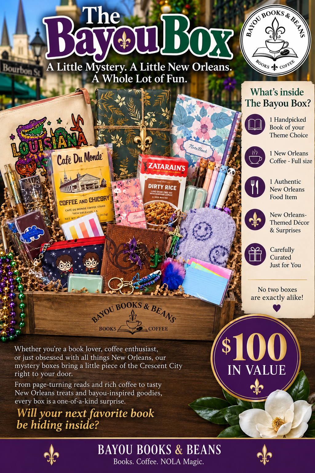 BAYOU BOXES $100.00