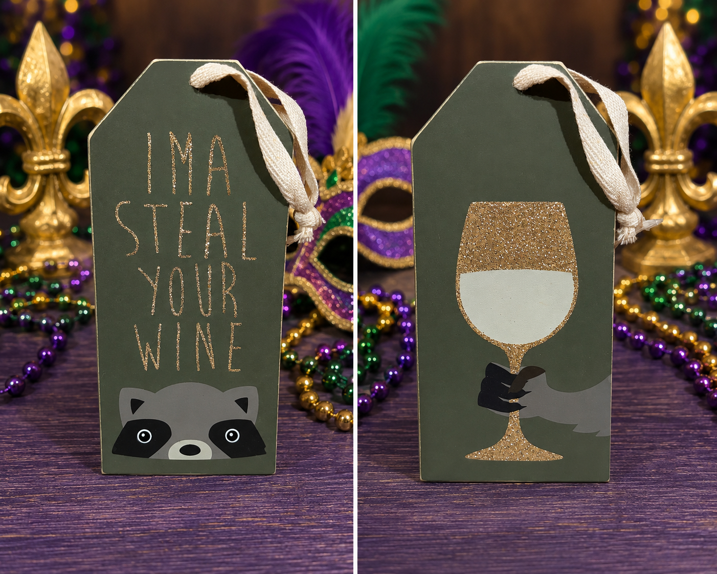Ima Steal Your Wine Wood Wine Bottle Tag