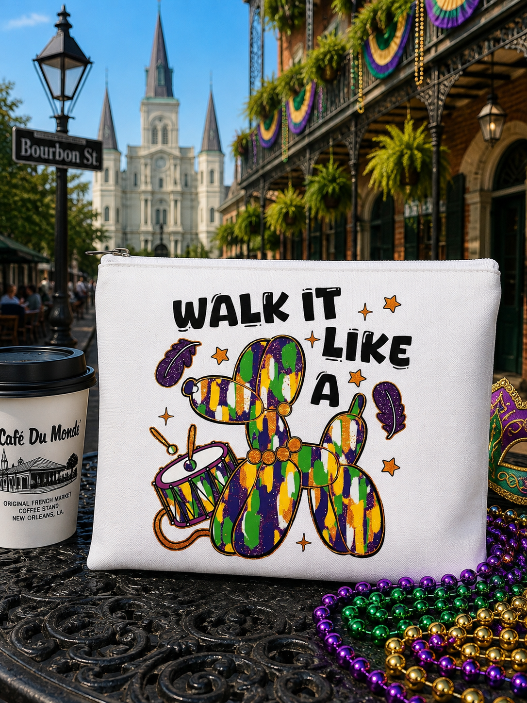 Mardi Gras Zipper Bags