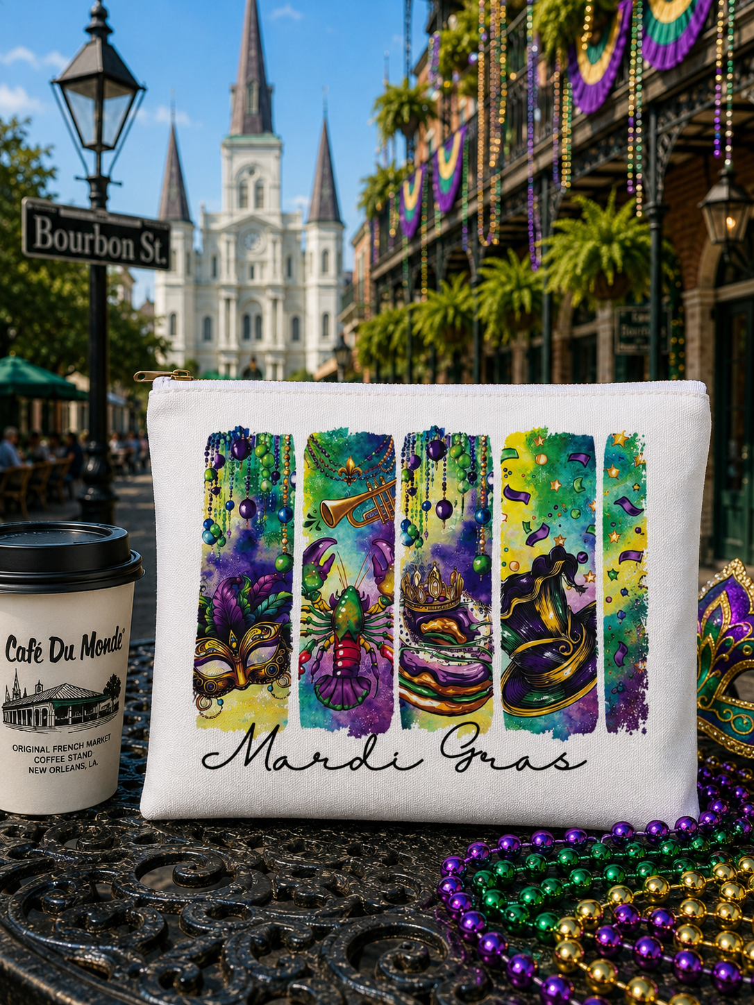 Mardi Gras Zipper Bags