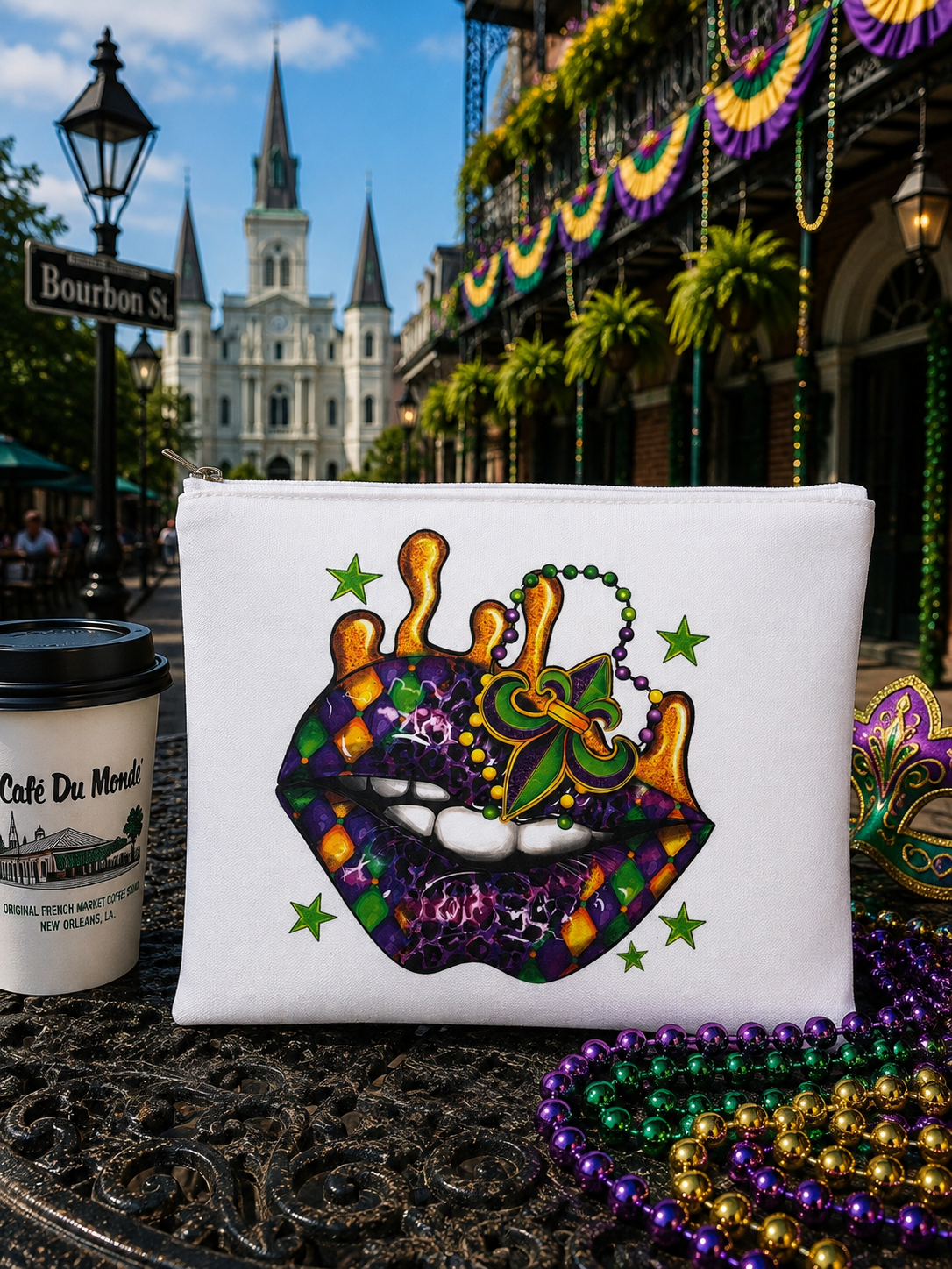 Mardi Gras Zipper Bags