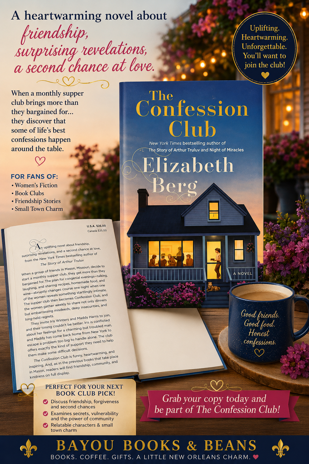 📚💙 THE CONFESSION CLUB — ELIZABETH BERG 💙📚
