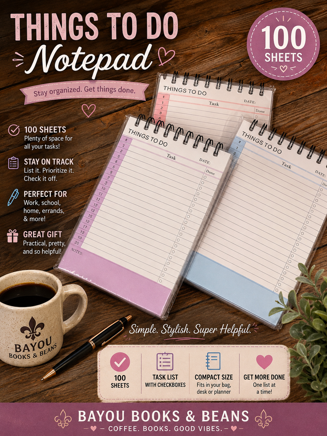 100 Sheet Task Notepad