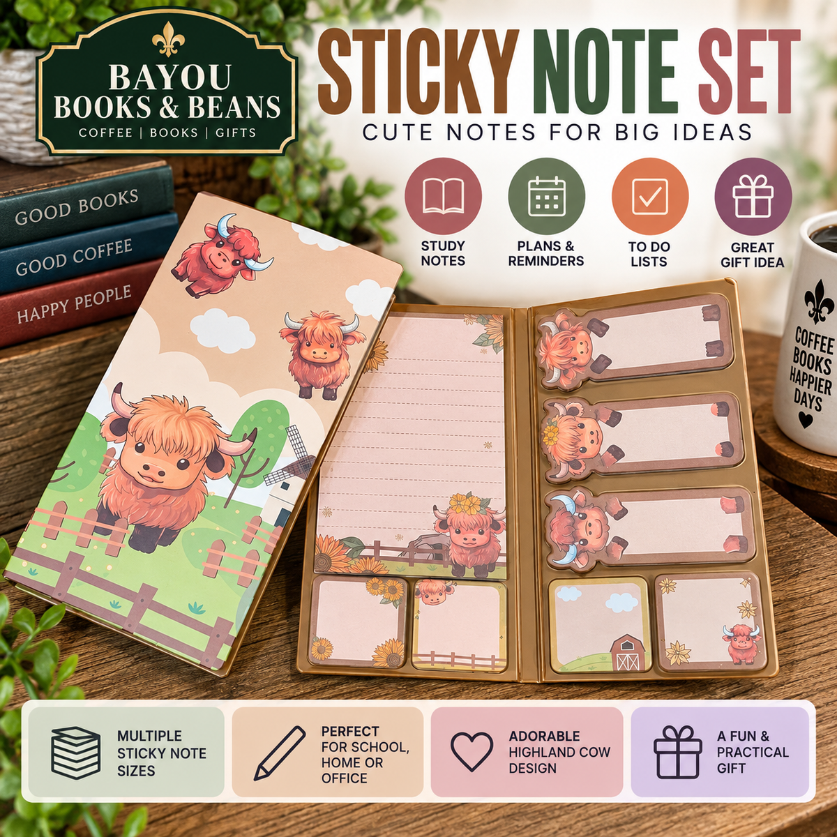Highland Cow Sticky Notes