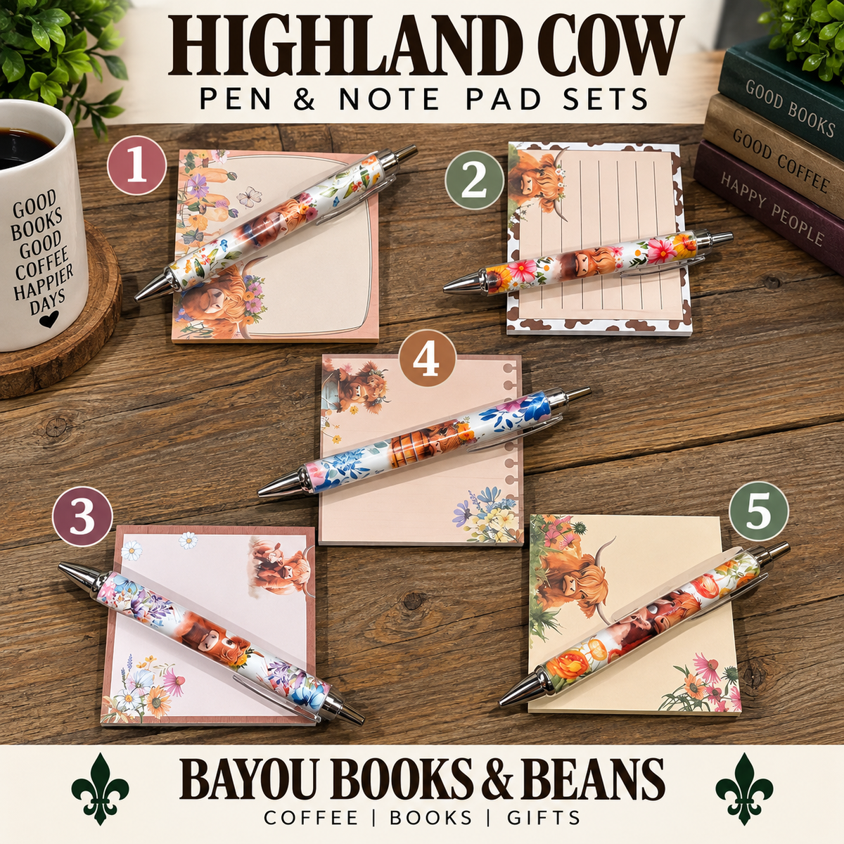 Highland Cow Pen & Pad Set