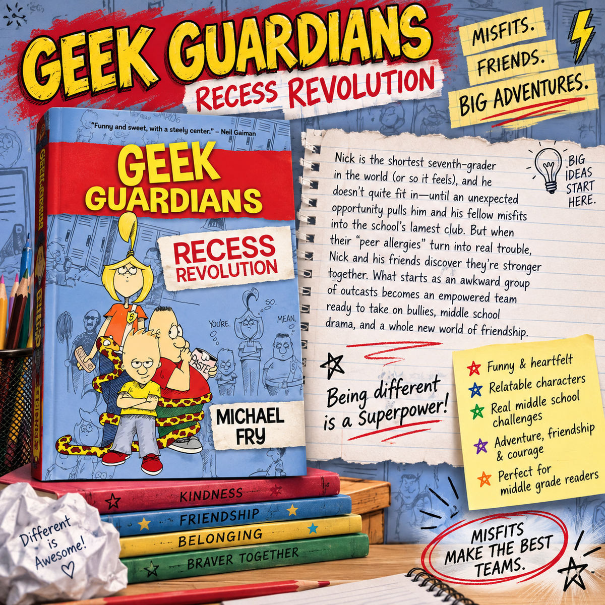 📚⚡ GEEK GUARDIANS: RECESS REVOLUTION ⚡📚
By Michael Fry