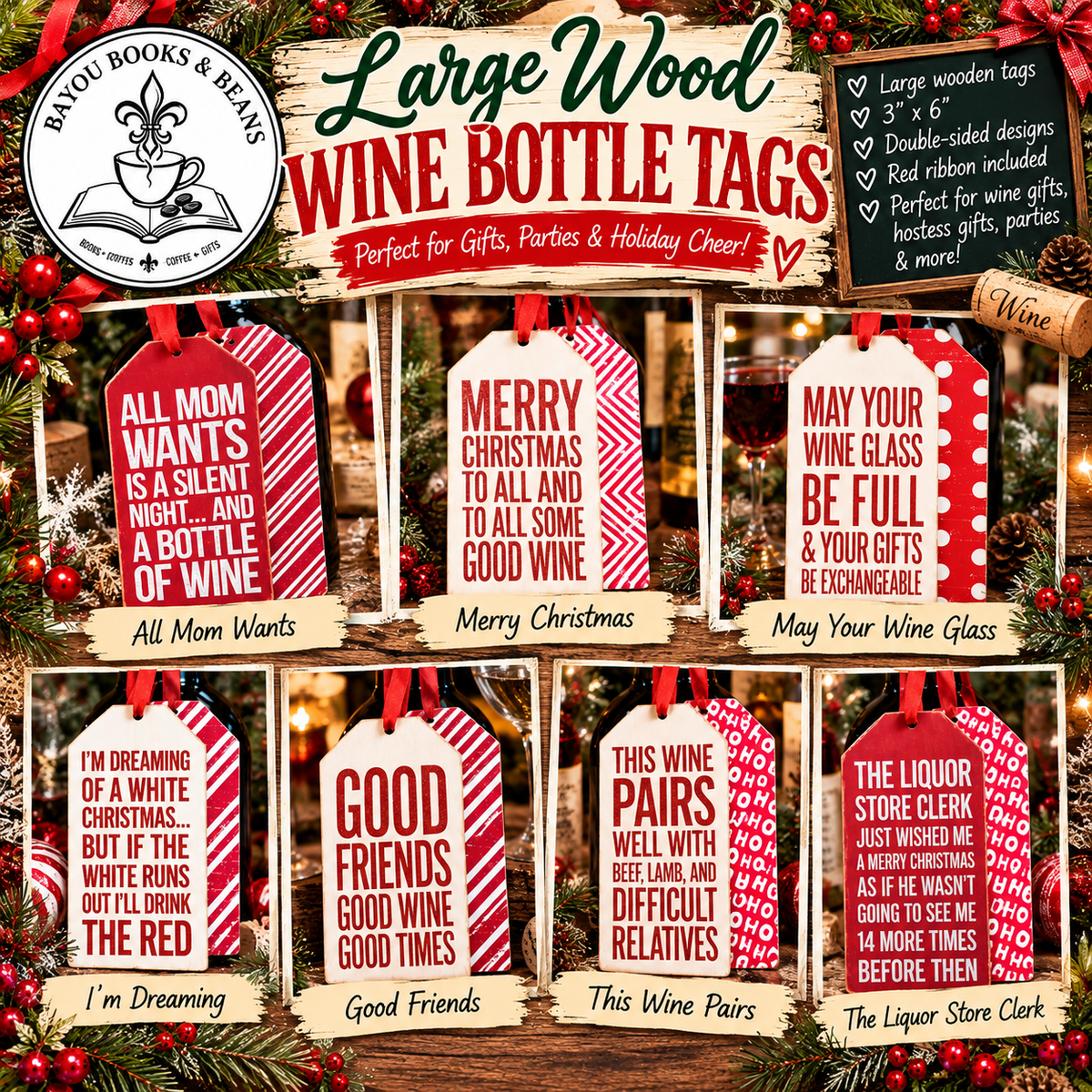 Wooden Wine Bottle Tags