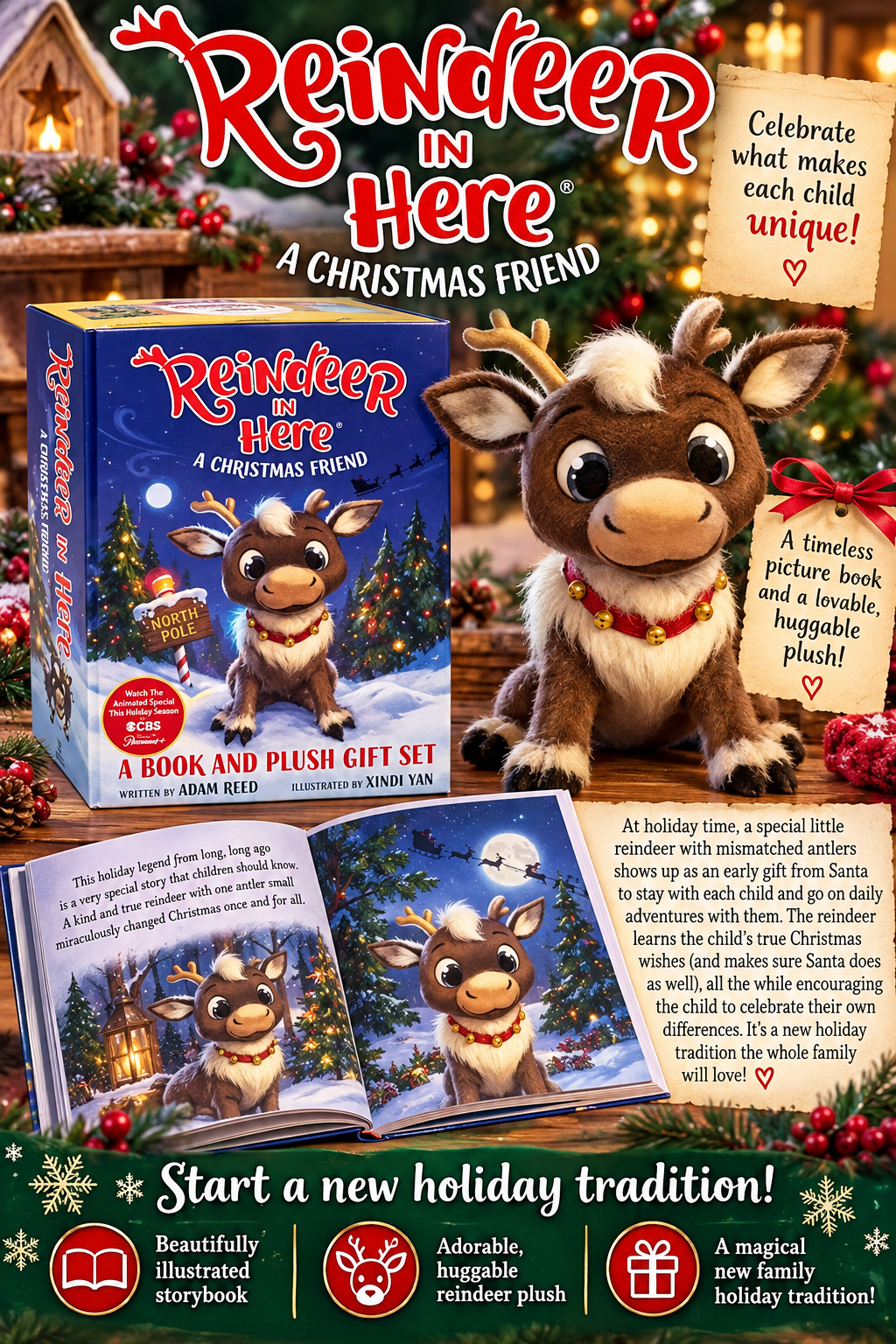 Reindeer In Here - Reindeer Plush and Book